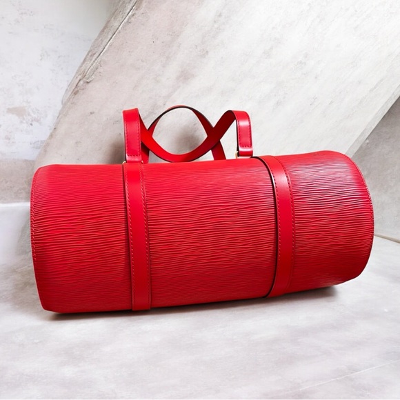 Auth LV Set • Authentic Soufflot Bag & Mini Papillon in Cherry Red Epi Leather - Picture 6 of 7